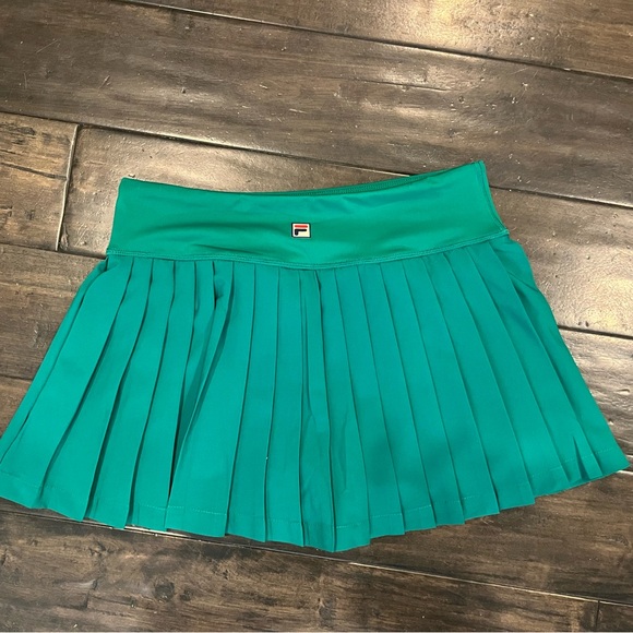 NWT FILA Women's Heritage Pleated Tennis Skirt Marine Green Small - Picture 4 of 14